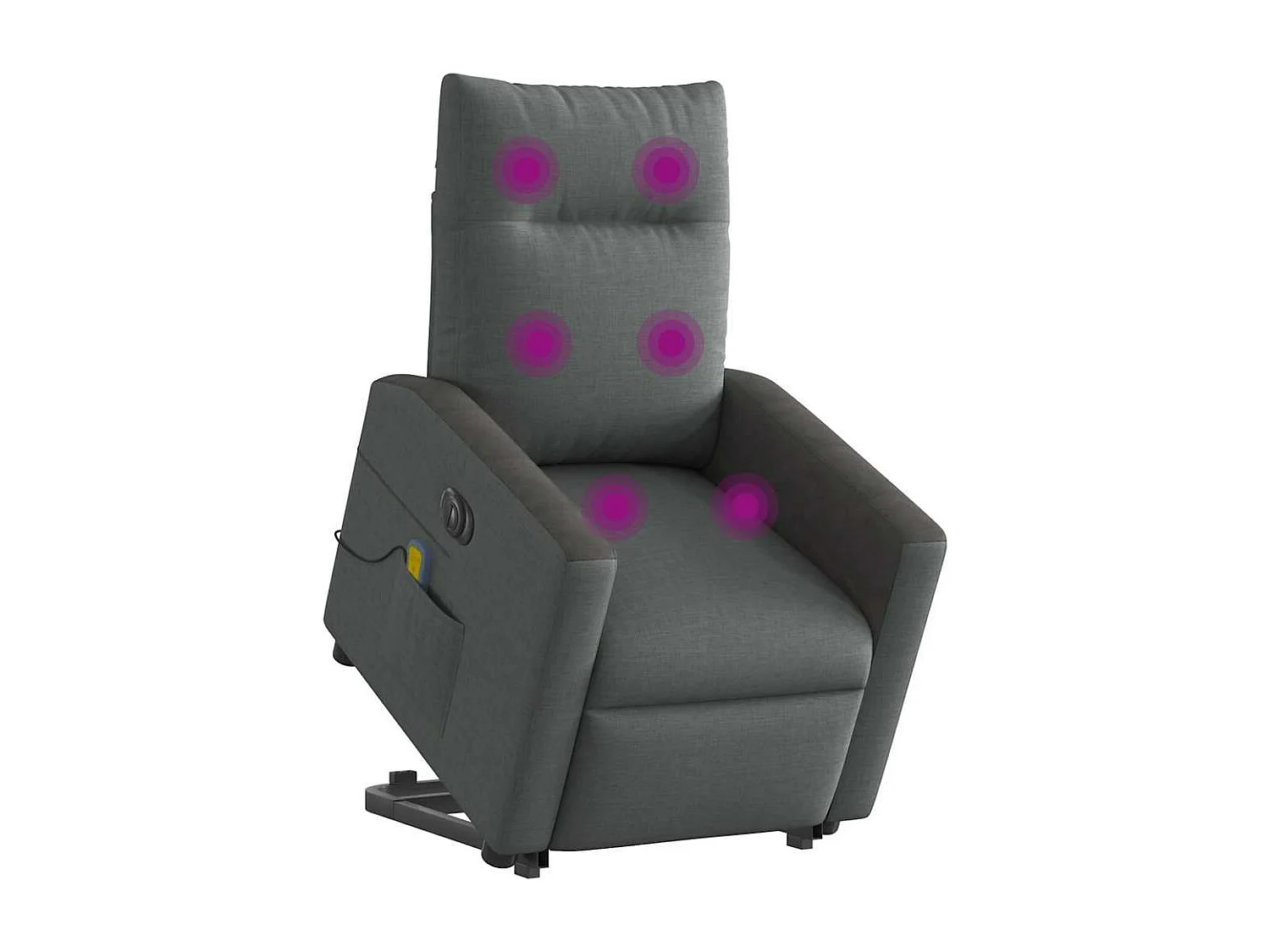 Fauteuil inclinable de massage électrique Gris foncé Tissu