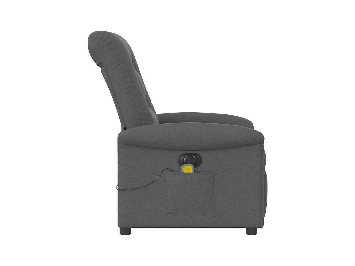 Fauteuil inclinable de massage électrique gris foncé tissu