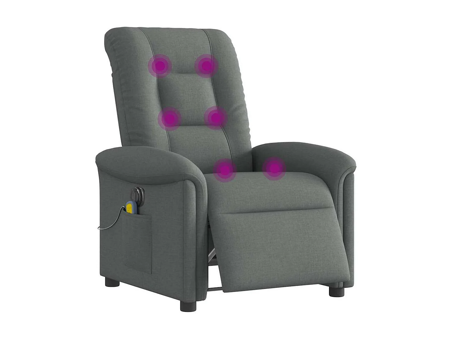 Fauteuil inclinable de massage électrique gris foncé tissu