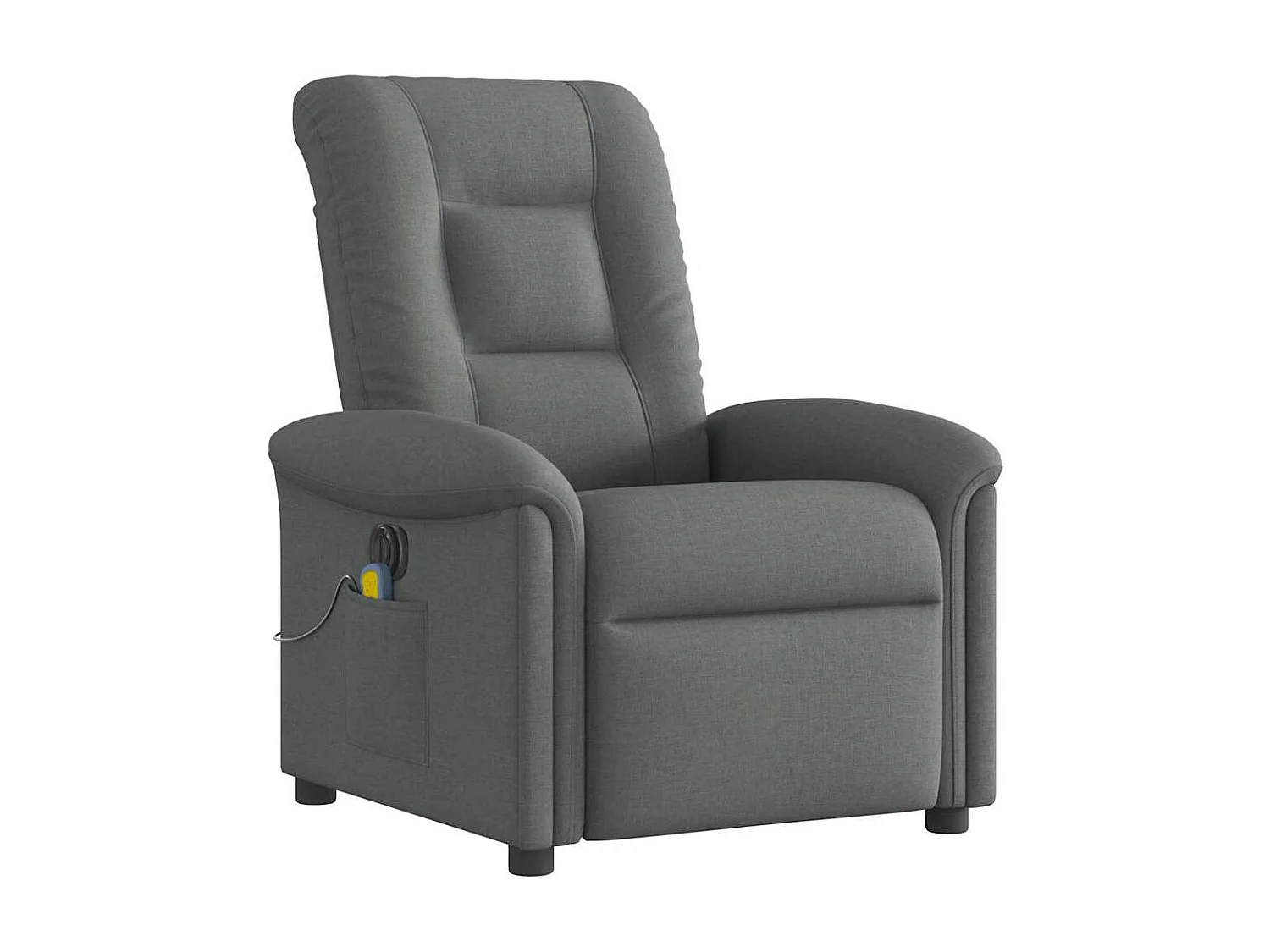 Fauteuil inclinable de massage électrique gris foncé tissu
