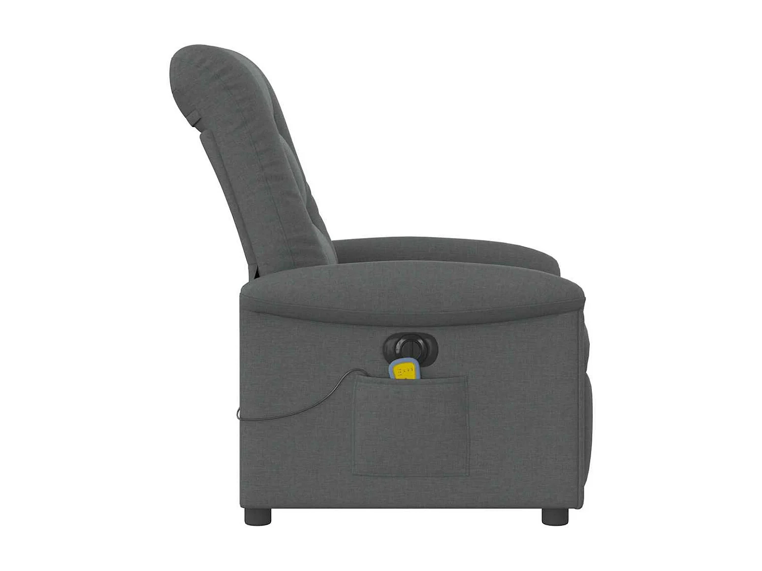 Fauteuil inclinable de massage électrique gris foncé tissu