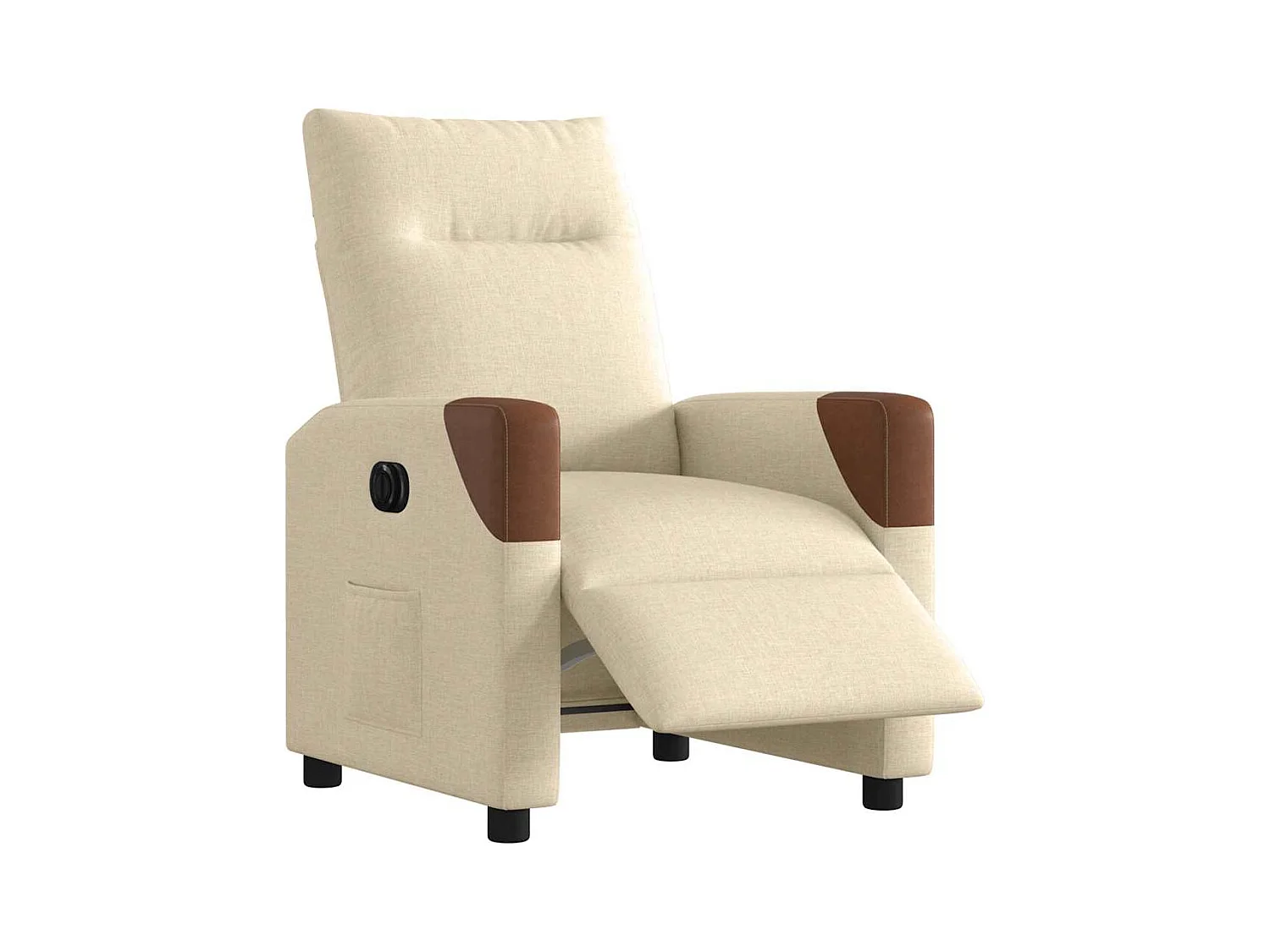 Fauteuil inclinable électrique Crème Tissu