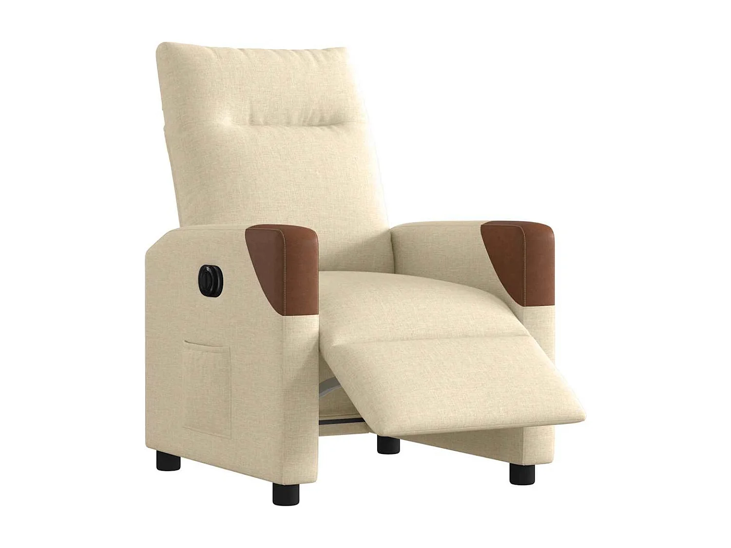 Poltrona reclinabile elettrica in tessuto crema