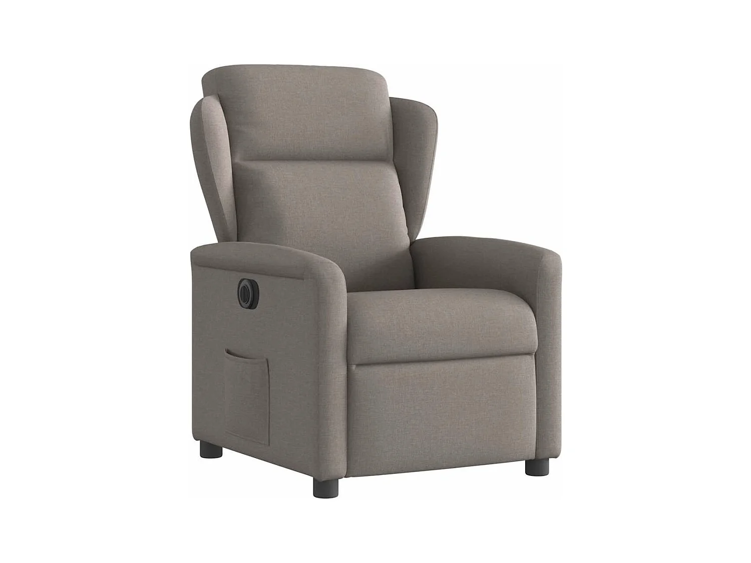 Poltrona reclinabile elettrica in tessuto color talpa