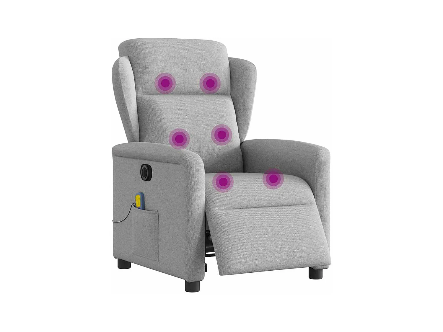 Fauteuil de massage inclinable électrique gris nuage tissu