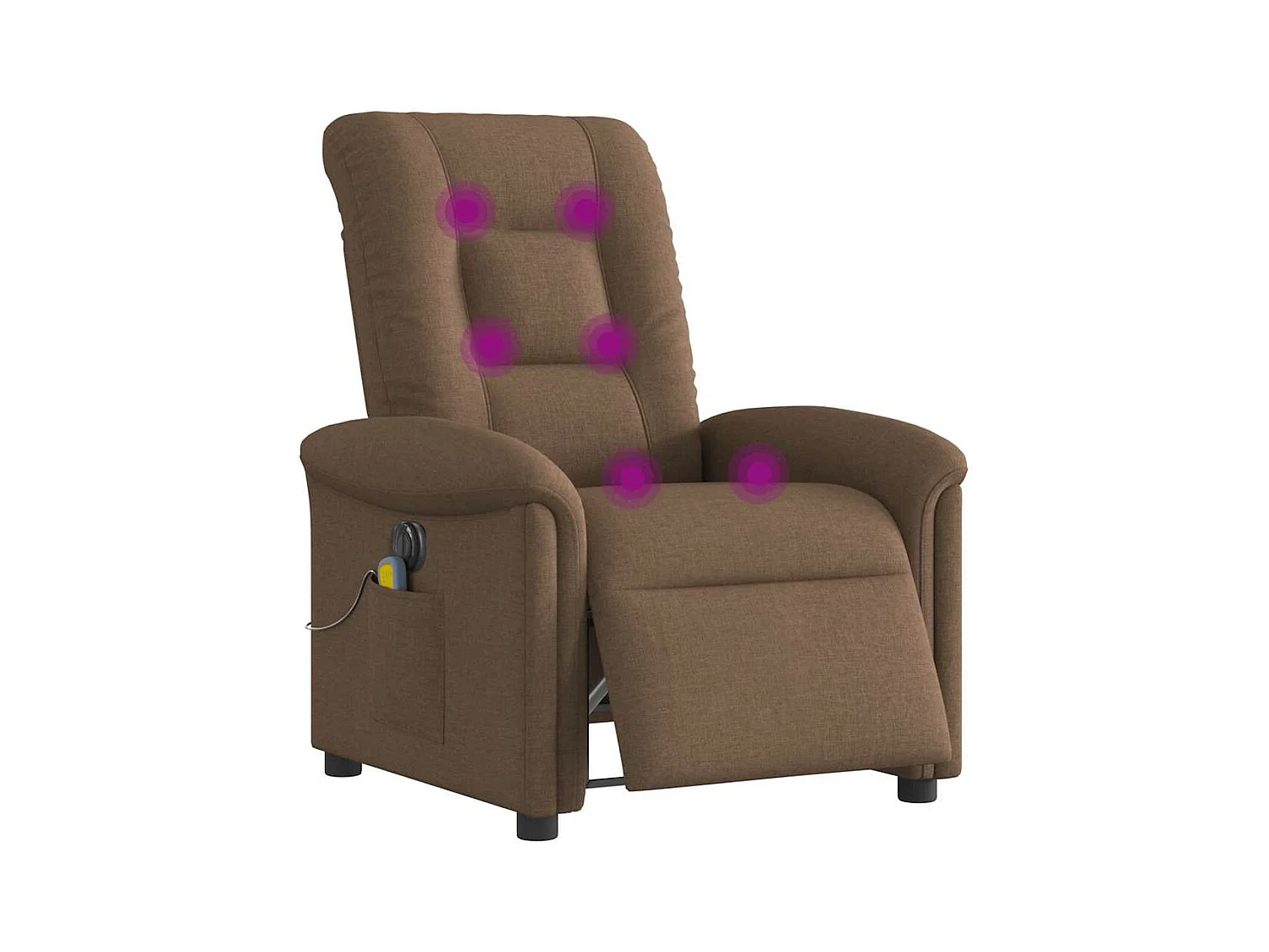 Fauteuil inclinable de massage électrique marron tissu