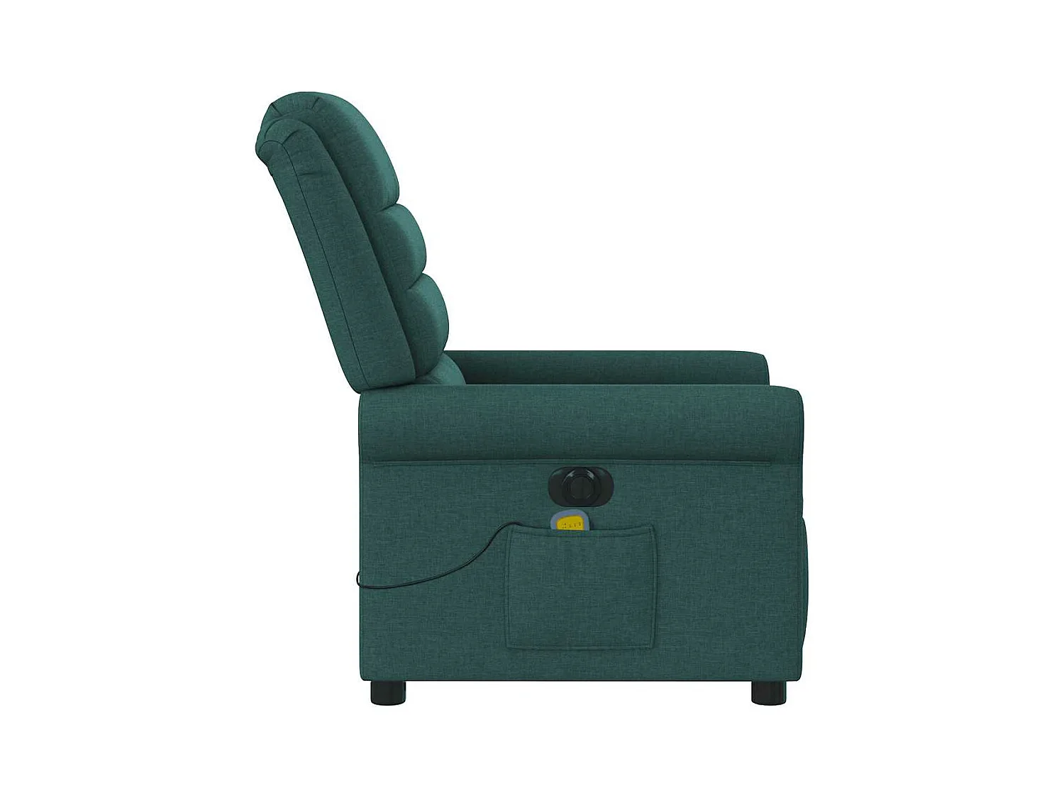 Sillón de masaje eléctrico reclinable de tela verde oscuro
