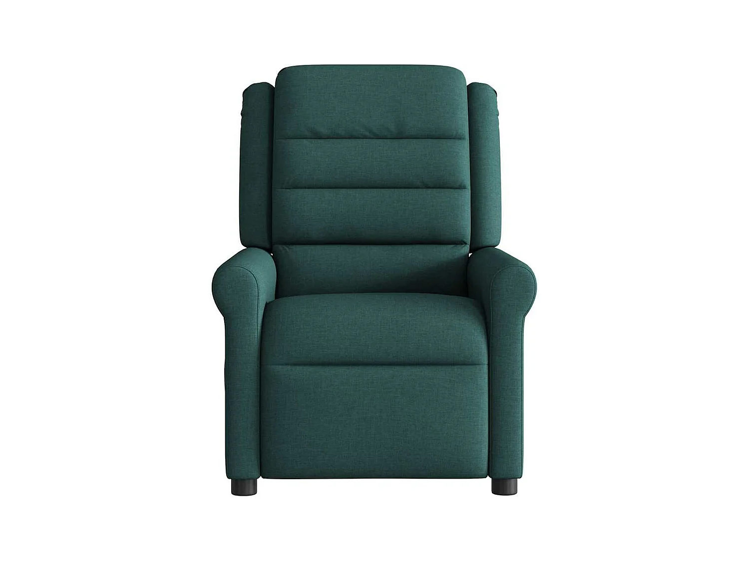 Sillón de masaje eléctrico reclinable de tela verde oscuro