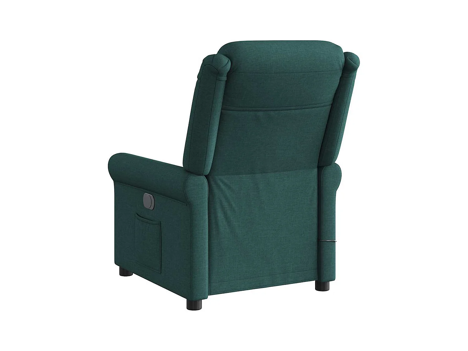 Sillón de masaje eléctrico reclinable de tela verde oscuro