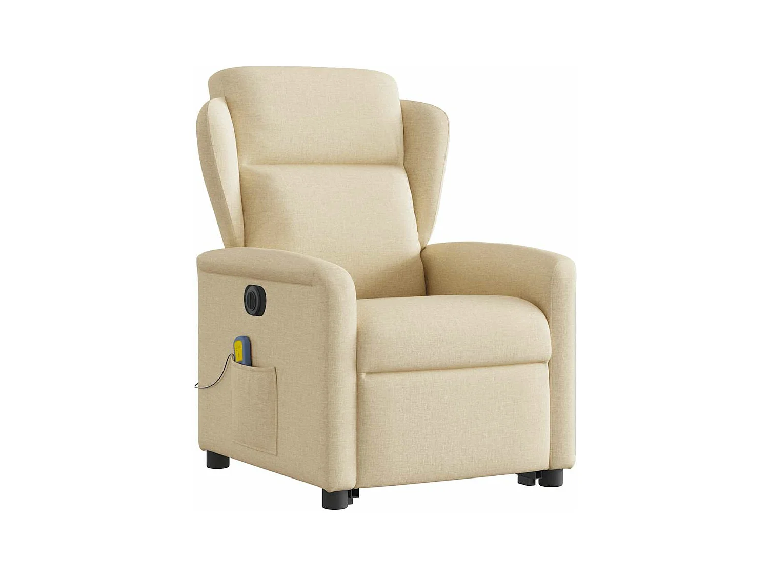 Sillón reclinable de masaje eléctrico de tela color crema