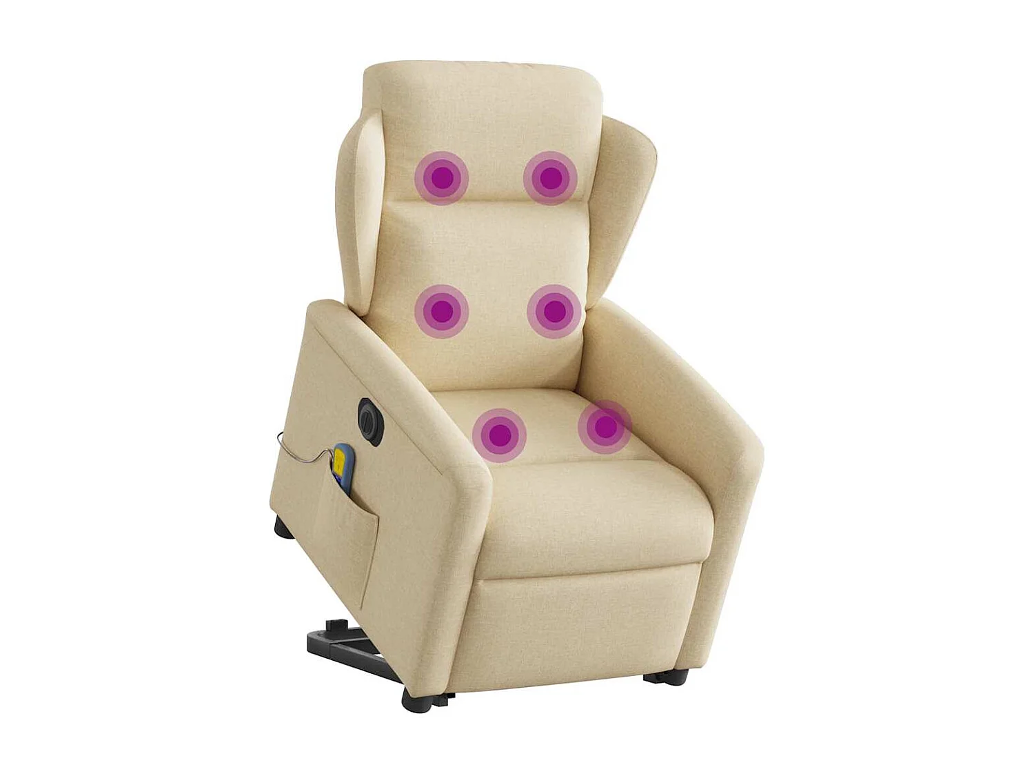 Fauteuil inclinable de massage électrique Crème Tissu