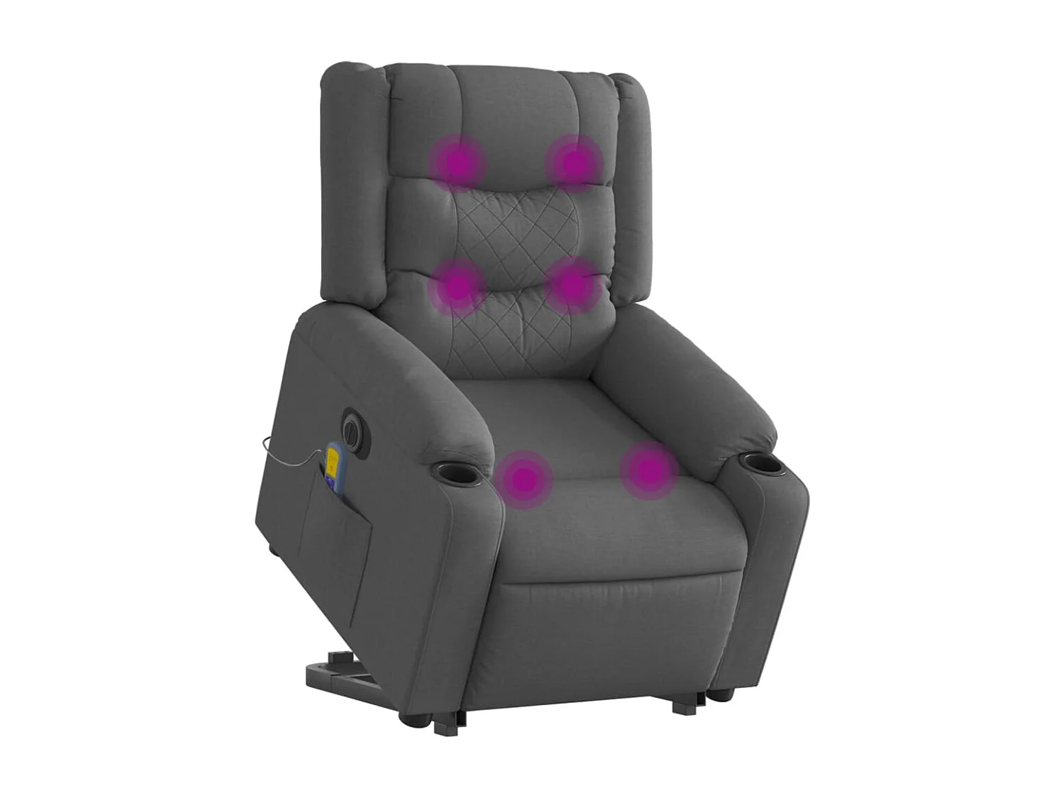 Fauteuil inclinable de massage électrique Gris foncé Tissu