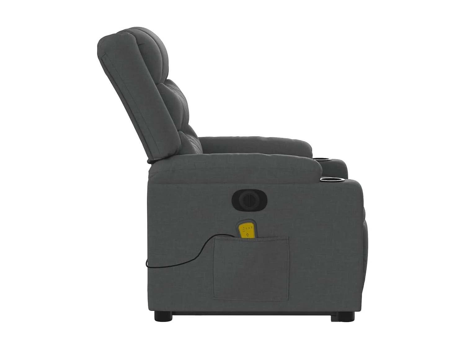 Fauteuil inclinable de massage électrique Gris foncé Tissu