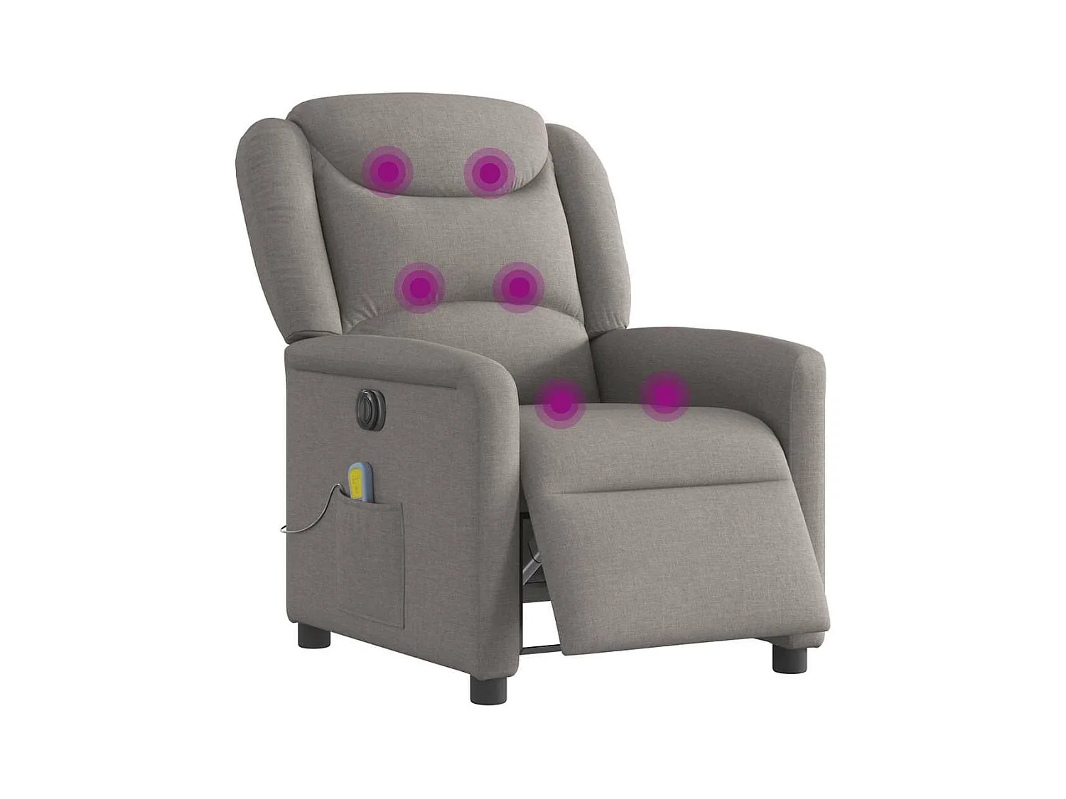 Fauteuil de massage inclinable électrique Taupe Tissu