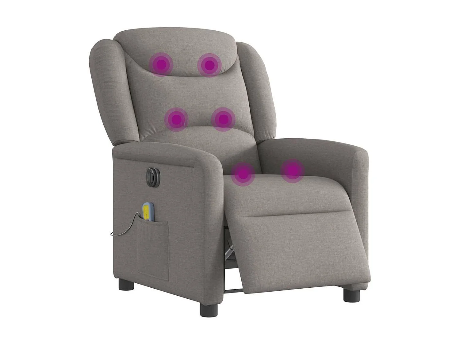 Fauteuil de massage inclinable électrique Taupe Tissu