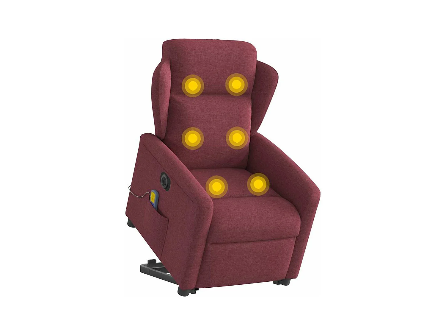 Poltrona reclinabile per massaggio elettrico in tessuto rosso bordeaux