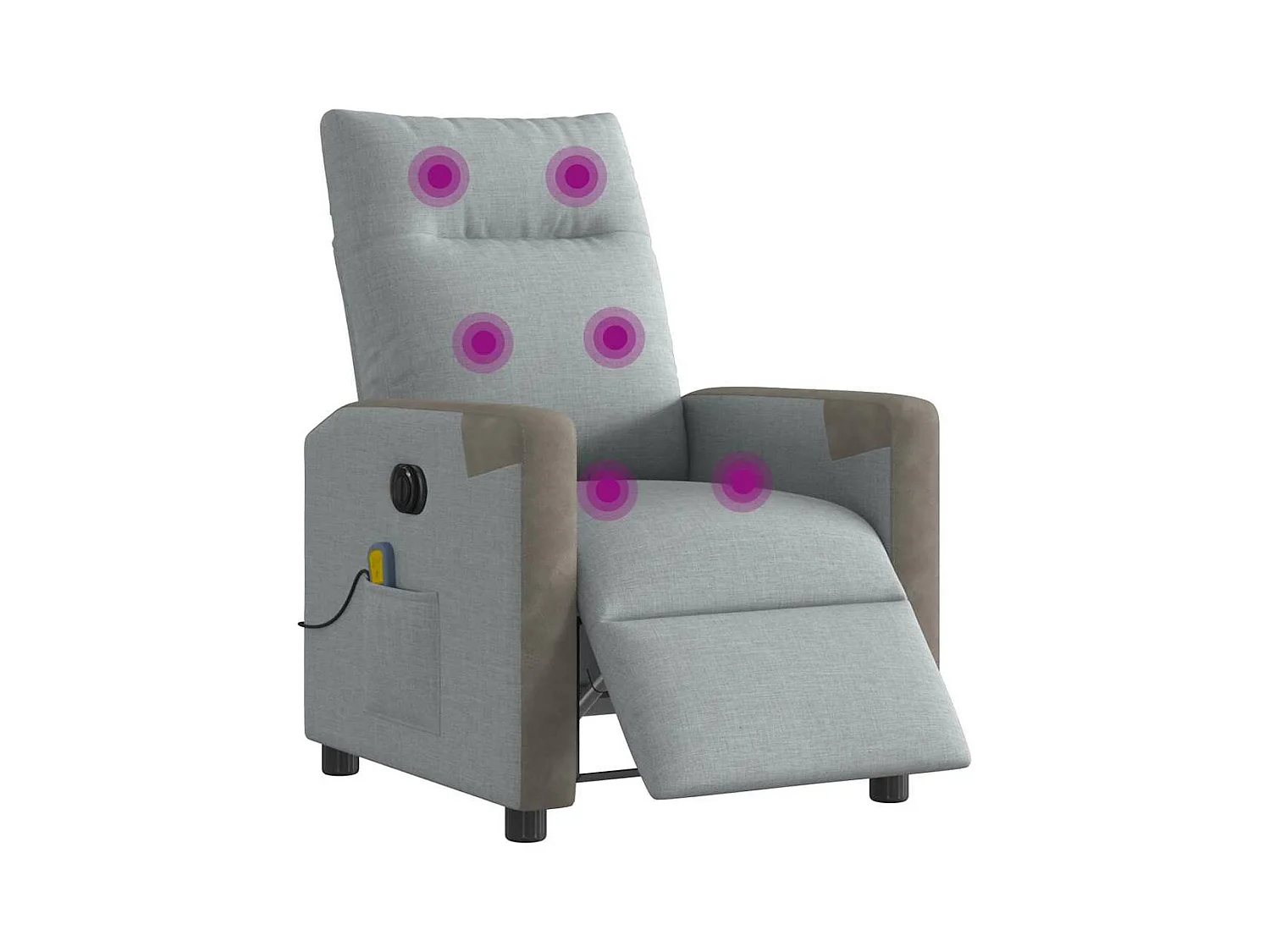 Fauteuil de massage inclinable électrique gris clair tissu