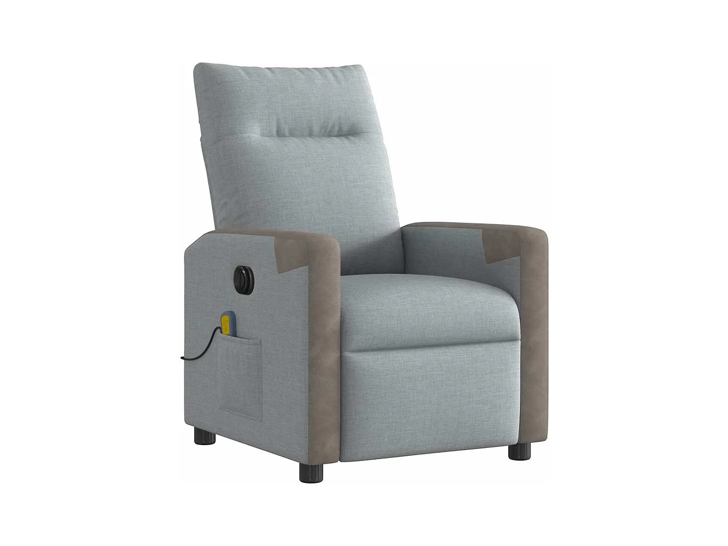 Fauteuil de massage inclinable électrique gris clair tissu