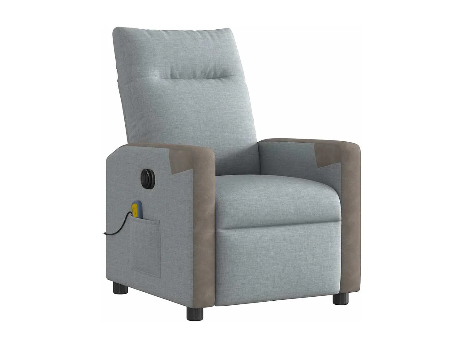 Fauteuil de massage inclinable électrique gris clair tissu