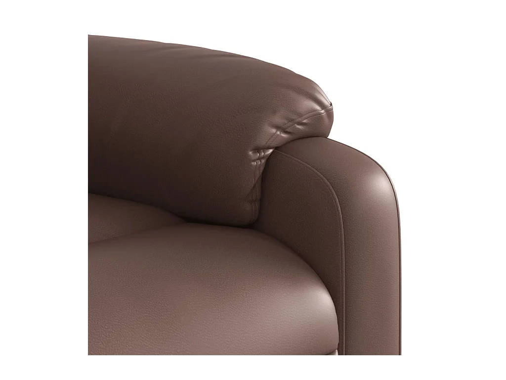 Poltrona massaggiante reclinabile elettrica in similpelle marrone