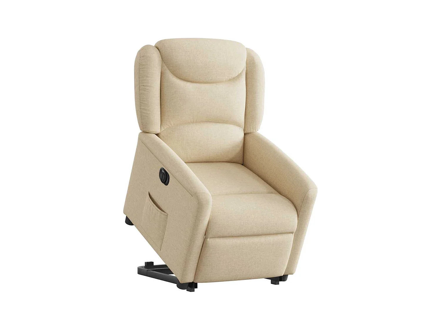 Fauteuil inclinable électrique crème tissu