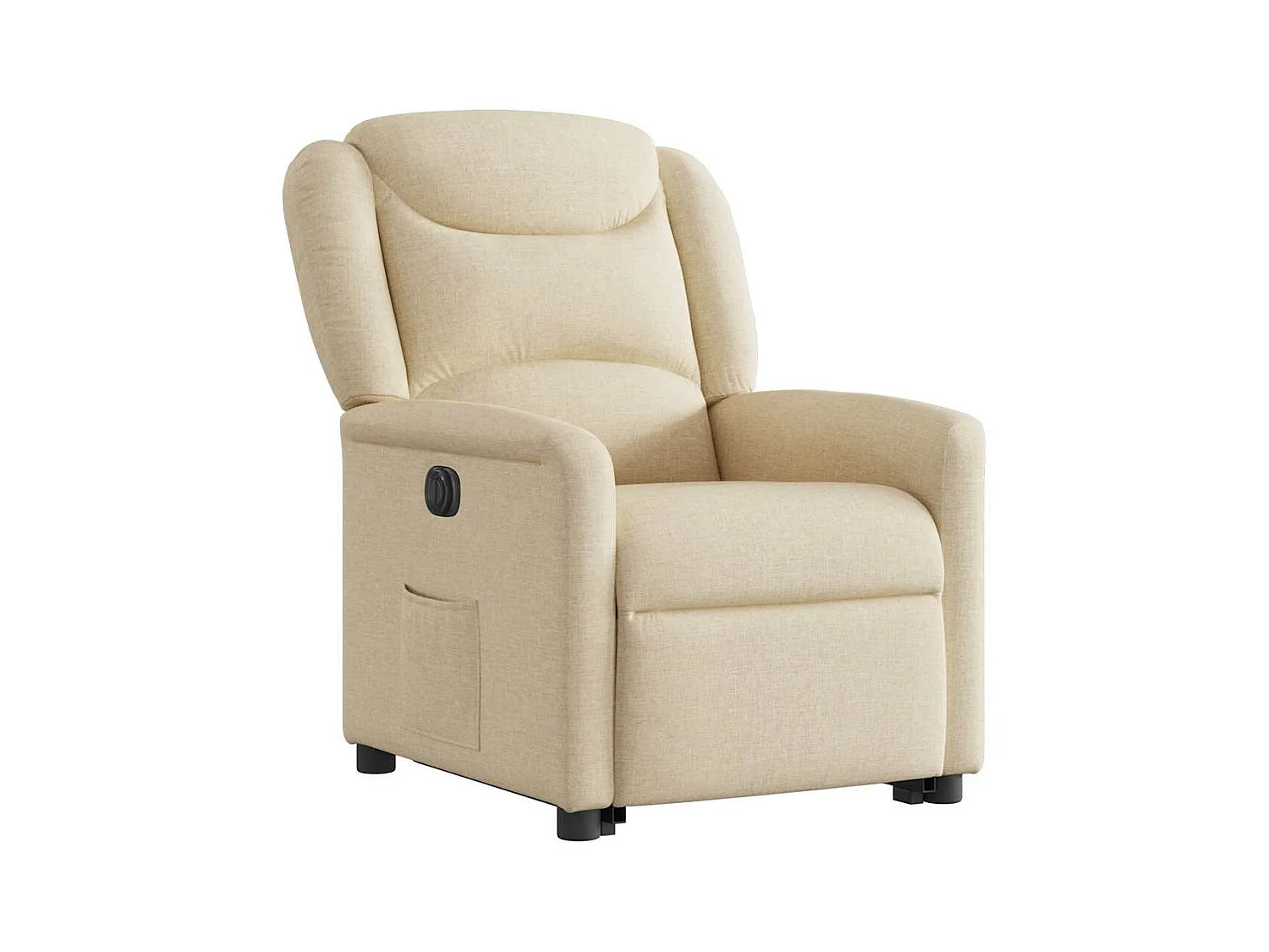 Fauteuil inclinable électrique crème tissu