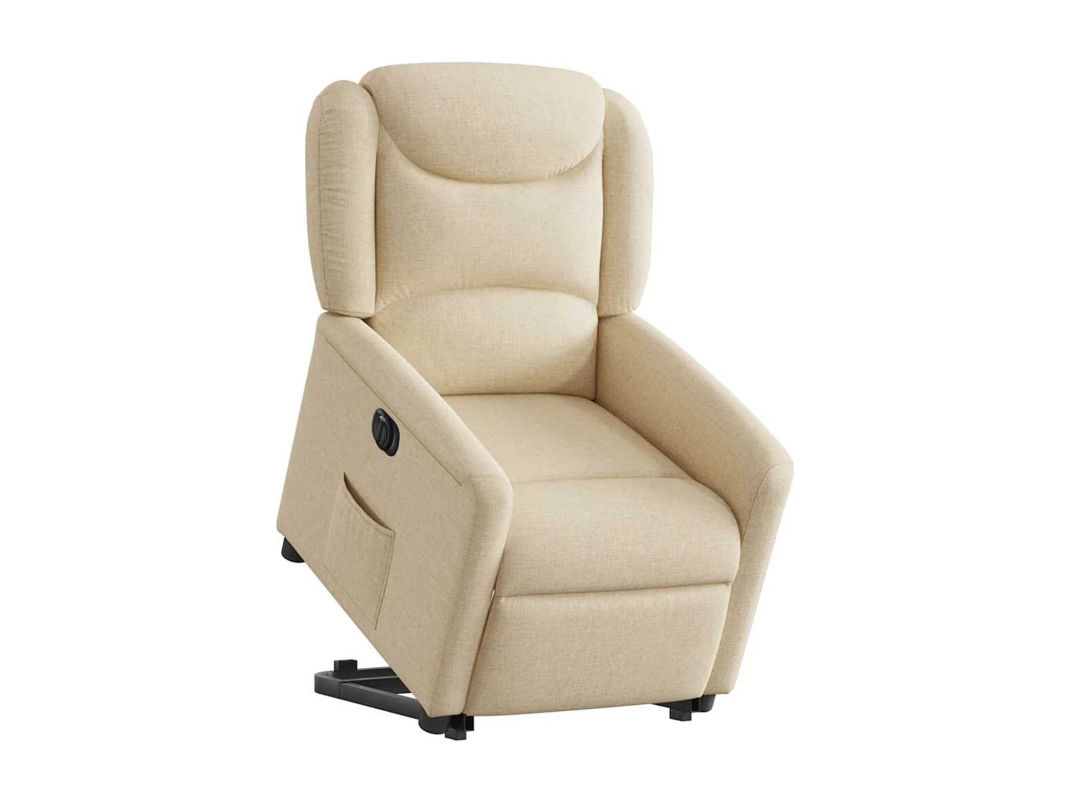 Poltrona reclinabile elettrica in tessuto crema