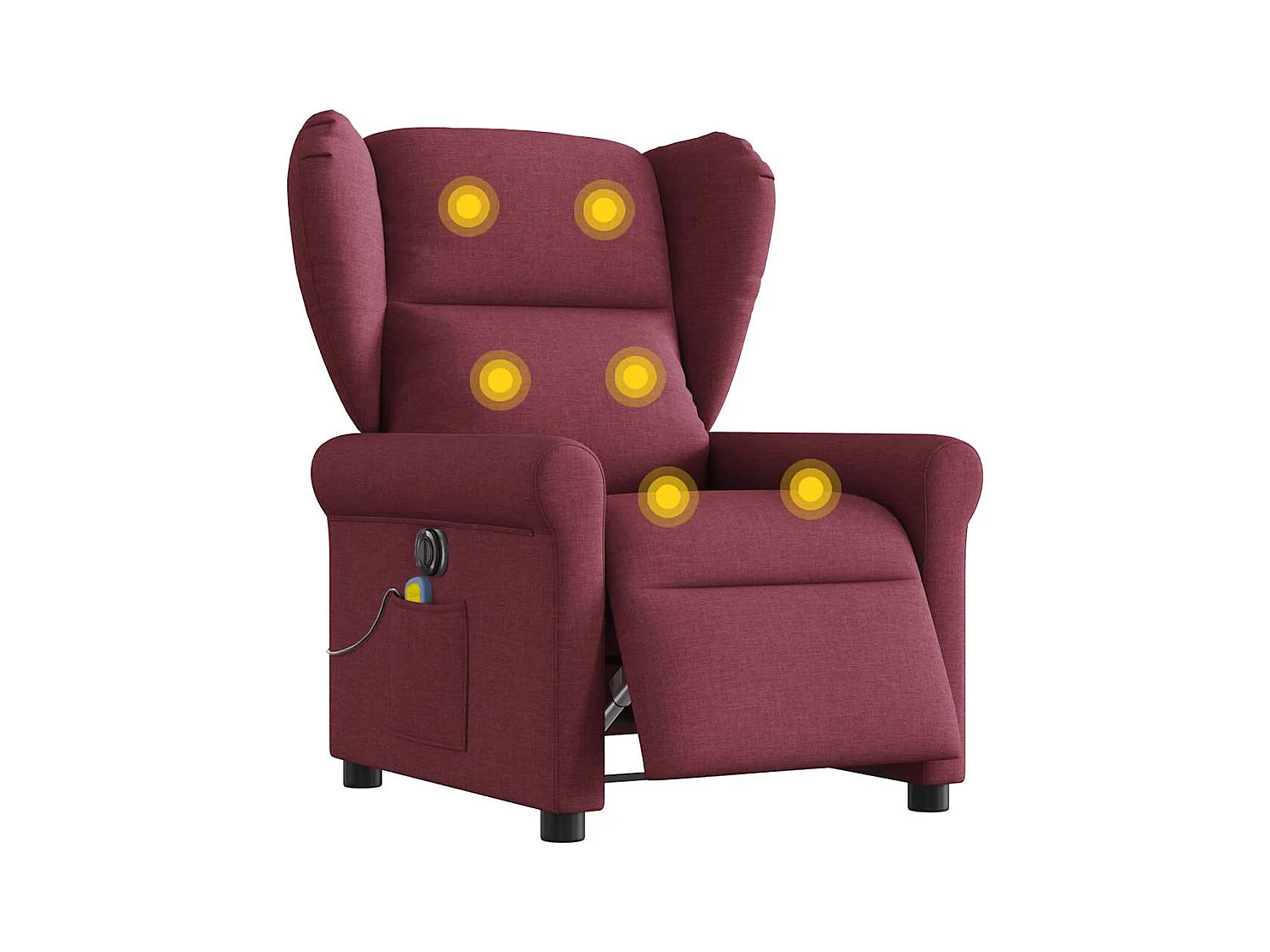 Elektrischer Liegemassagesessel, burgunderroter Stoff