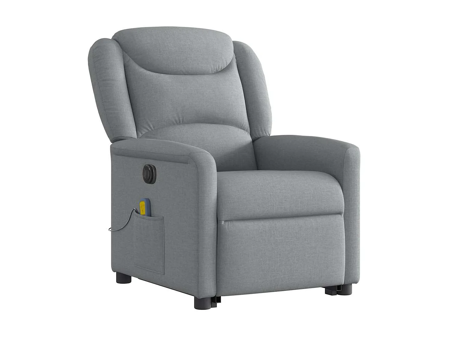 Sillón reclinable de masaje eléctrico de tela gris claro