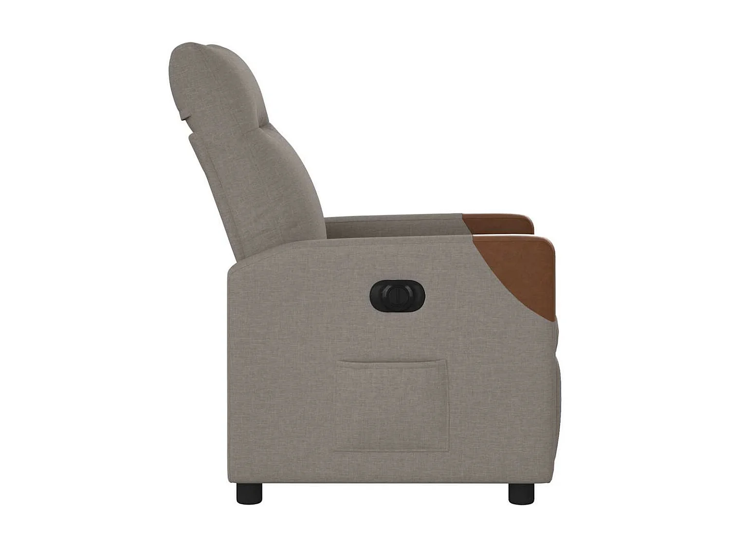 Sillón reclinable eléctrico de tela color topo