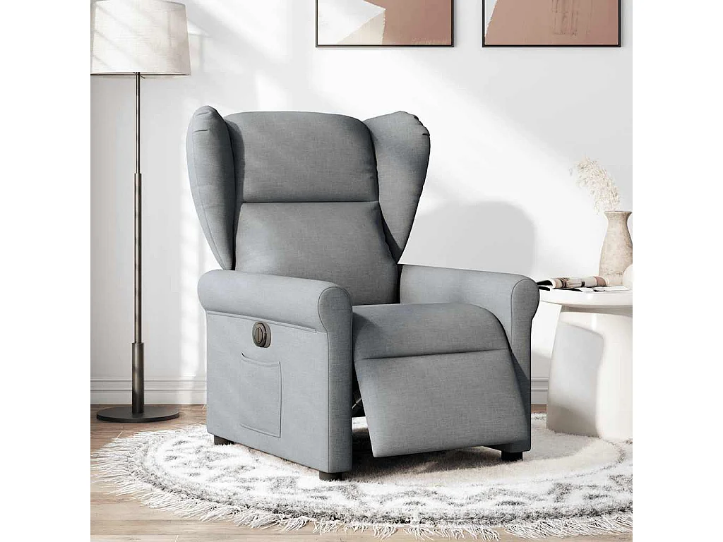 Fauteuil inclinable électrique Gris clair Tissu