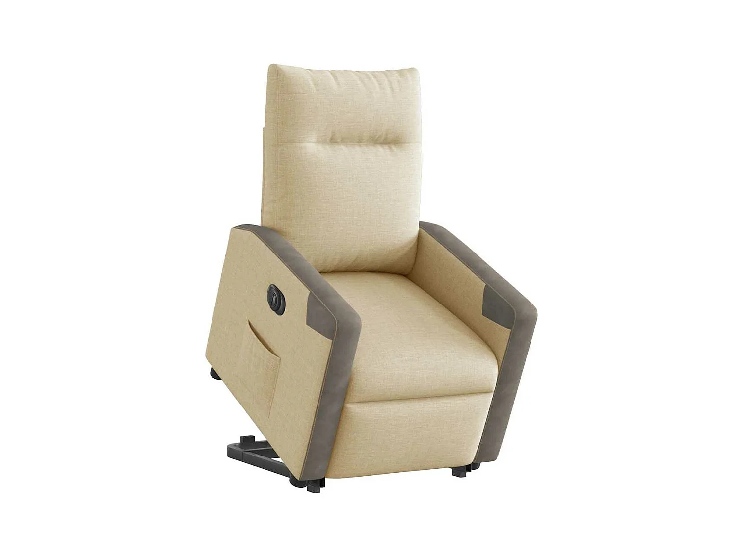 Fauteuil inclinable électrique crème tissu