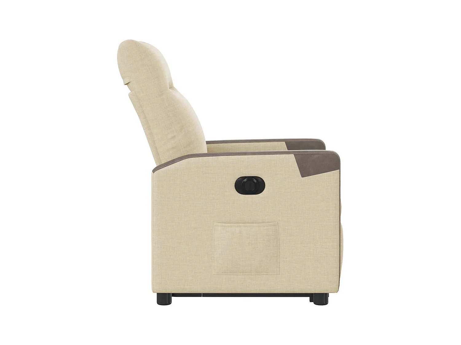 Fauteuil inclinable électrique crème tissu