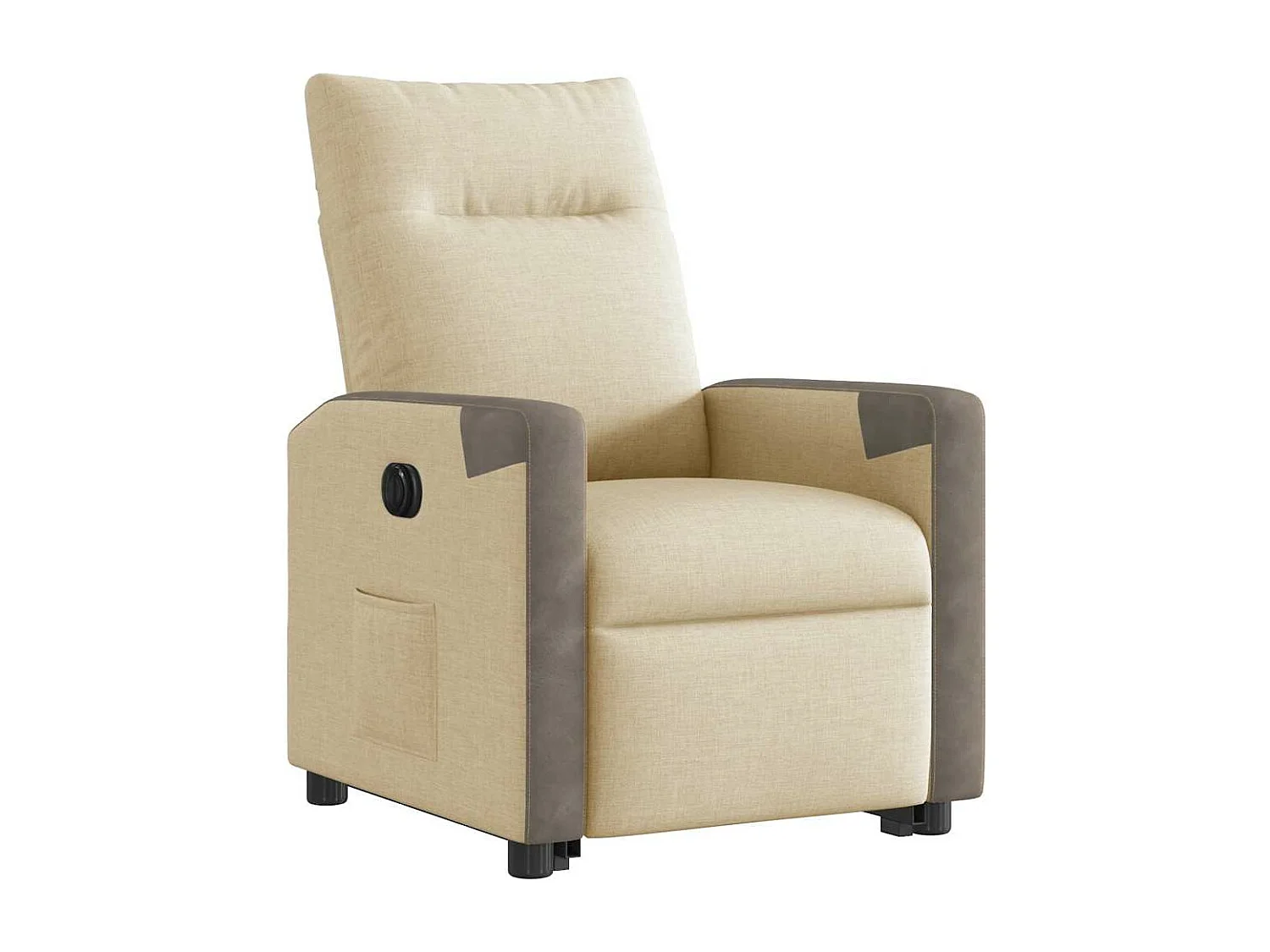 Fauteuil inclinable électrique crème tissu