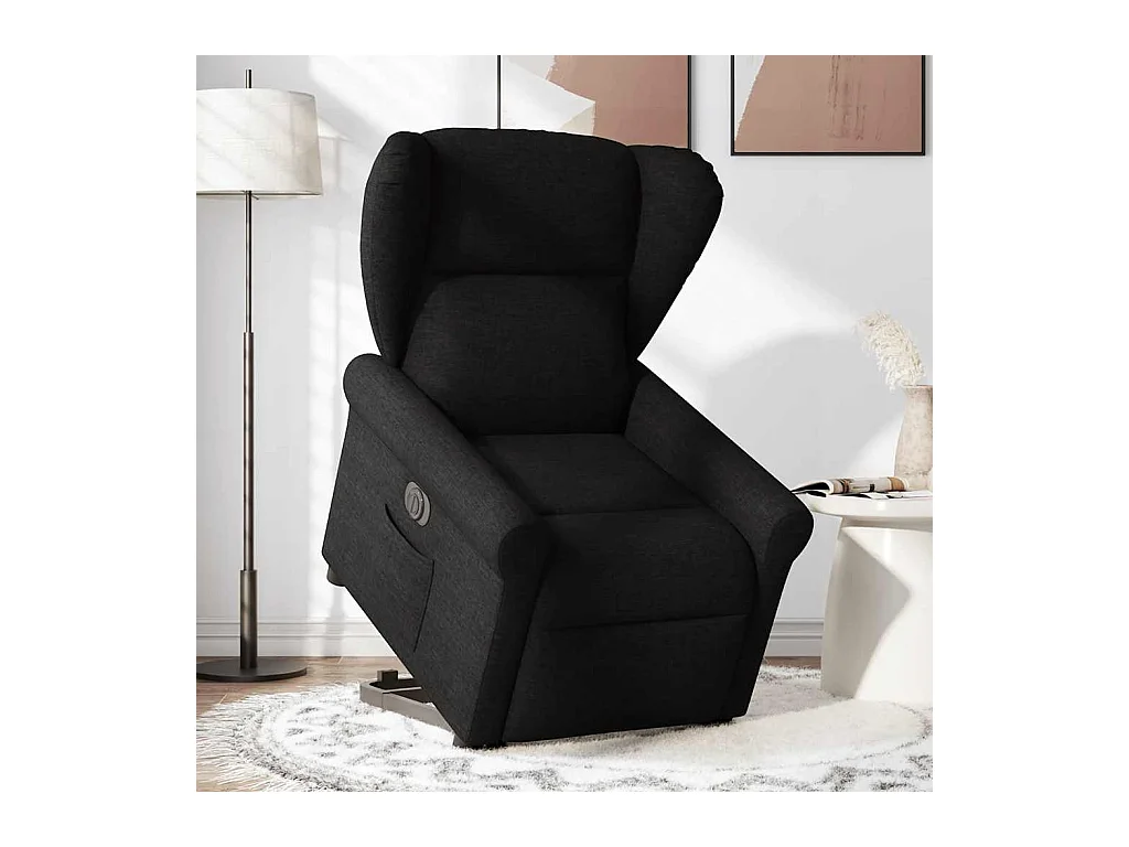 Fauteuil inclinable électrique noir tissu