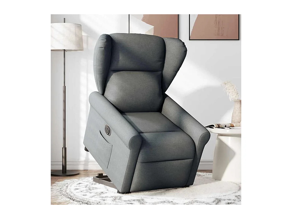 Fauteuil inclinable électrique gris foncé tissu