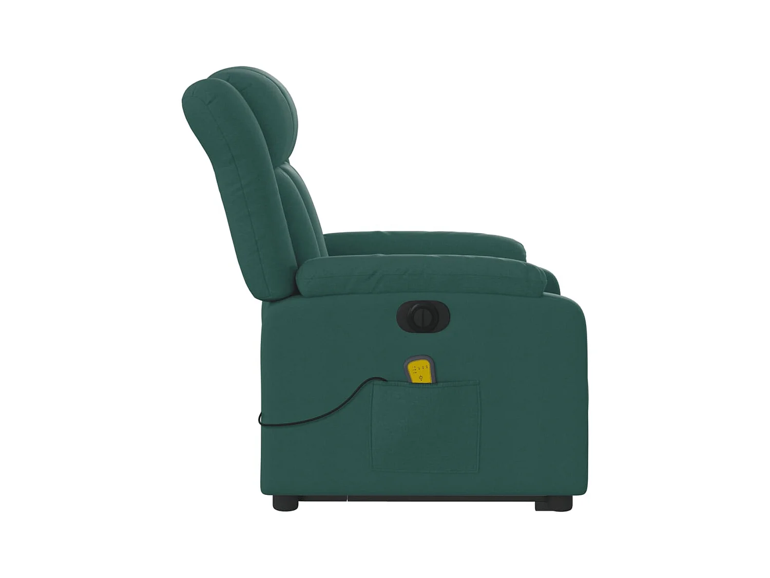 Fauteuil inclinable de massage électrique Vert foncé Tissu