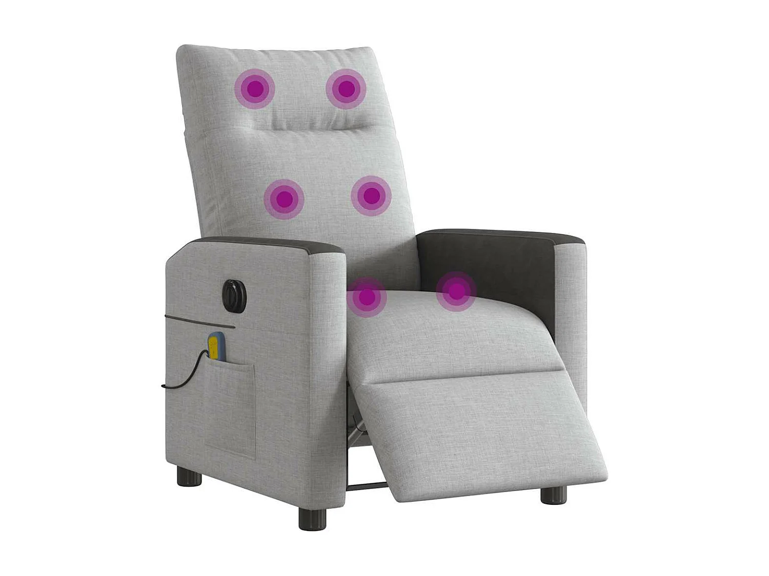Fauteuil de massage inclinable électrique gris nuage tissu