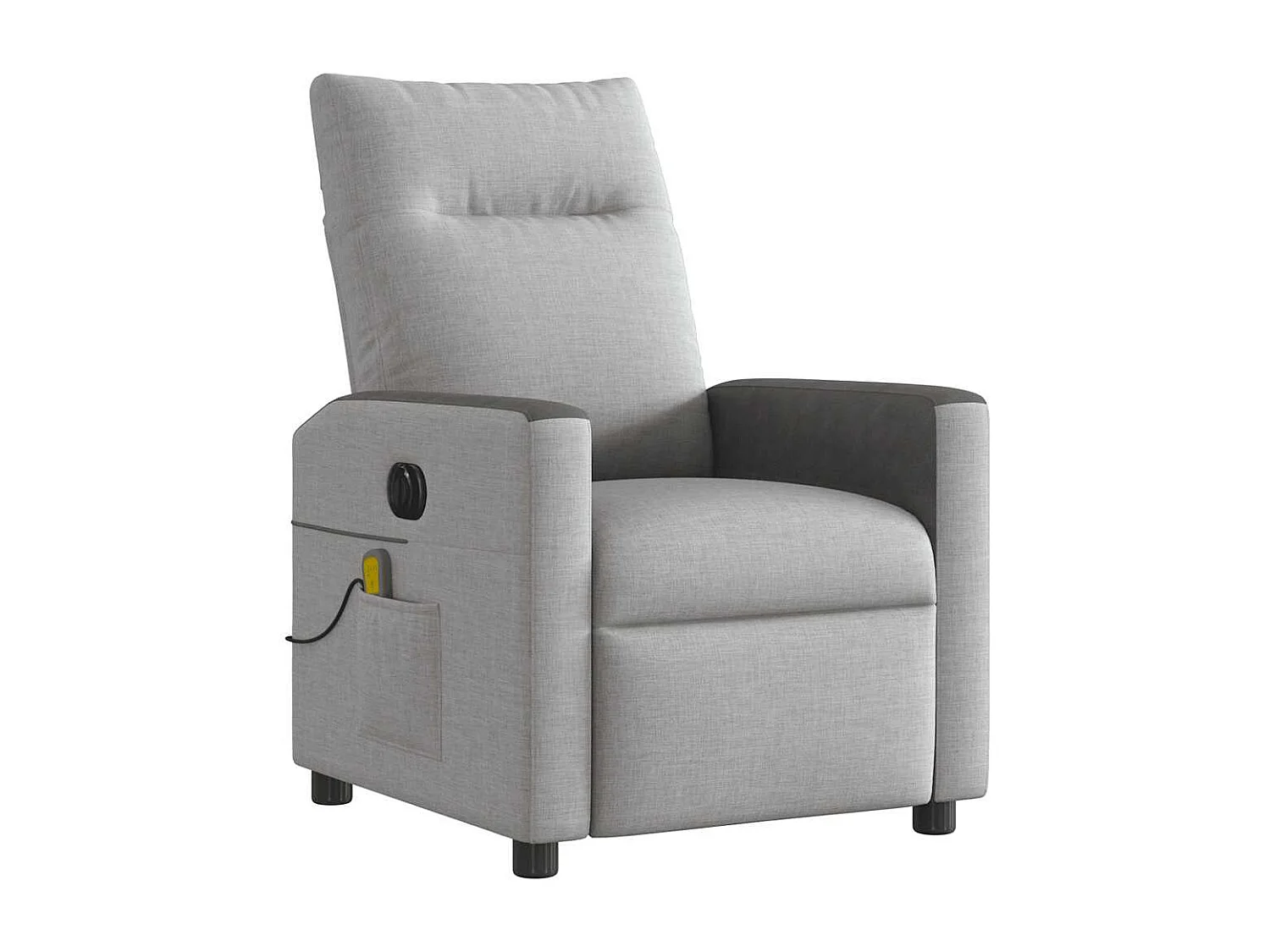 Fauteuil de massage inclinable électrique gris nuage tissu