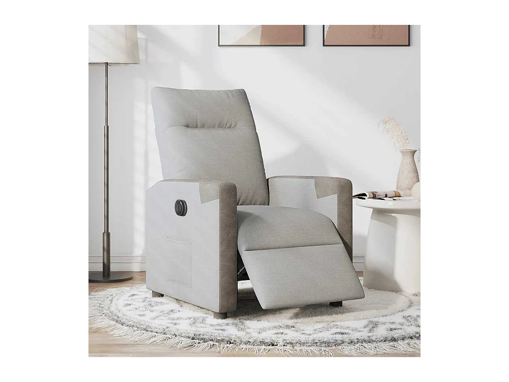 Fauteuil inclinable électrique gris nuage tissu