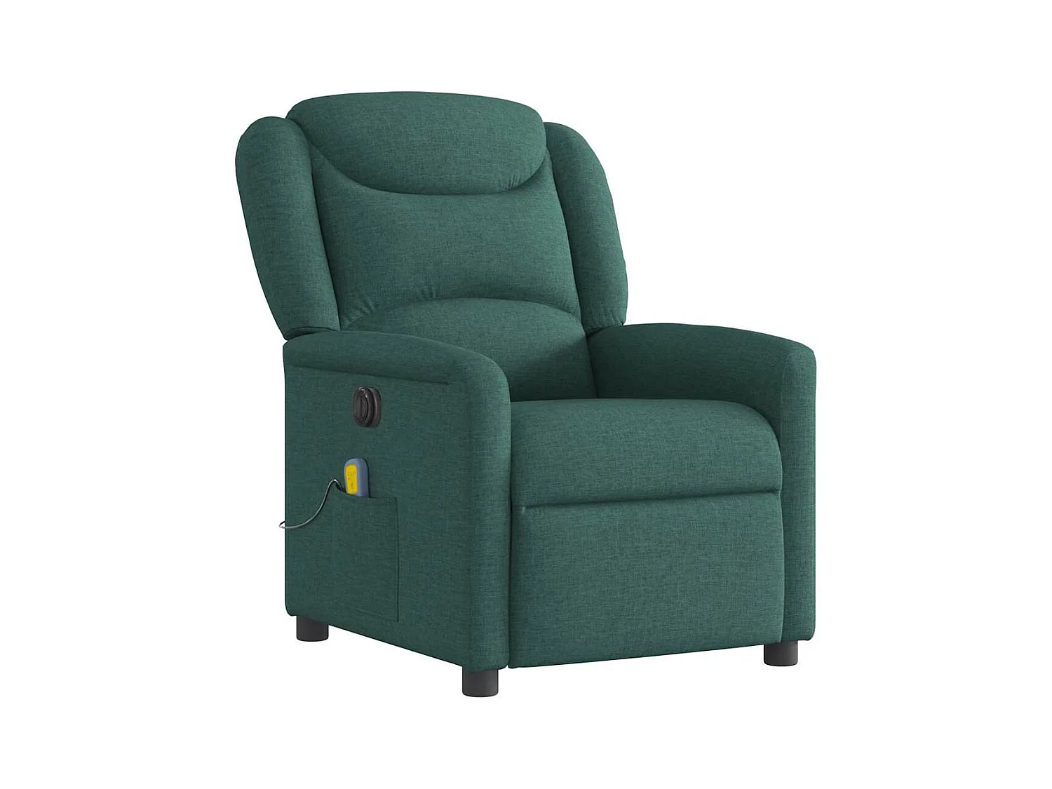 Fauteuil de massage inclinable électrique Vert foncé Tissu