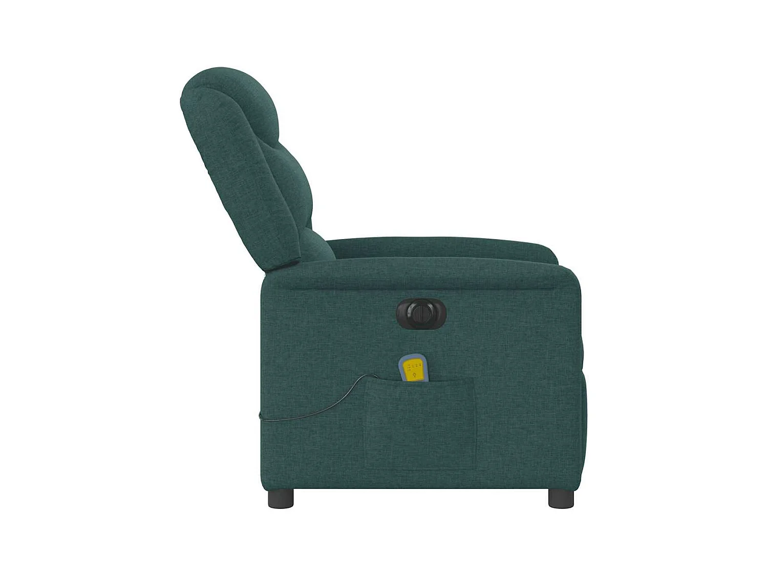 Fauteuil de massage inclinable électrique Vert foncé Tissu