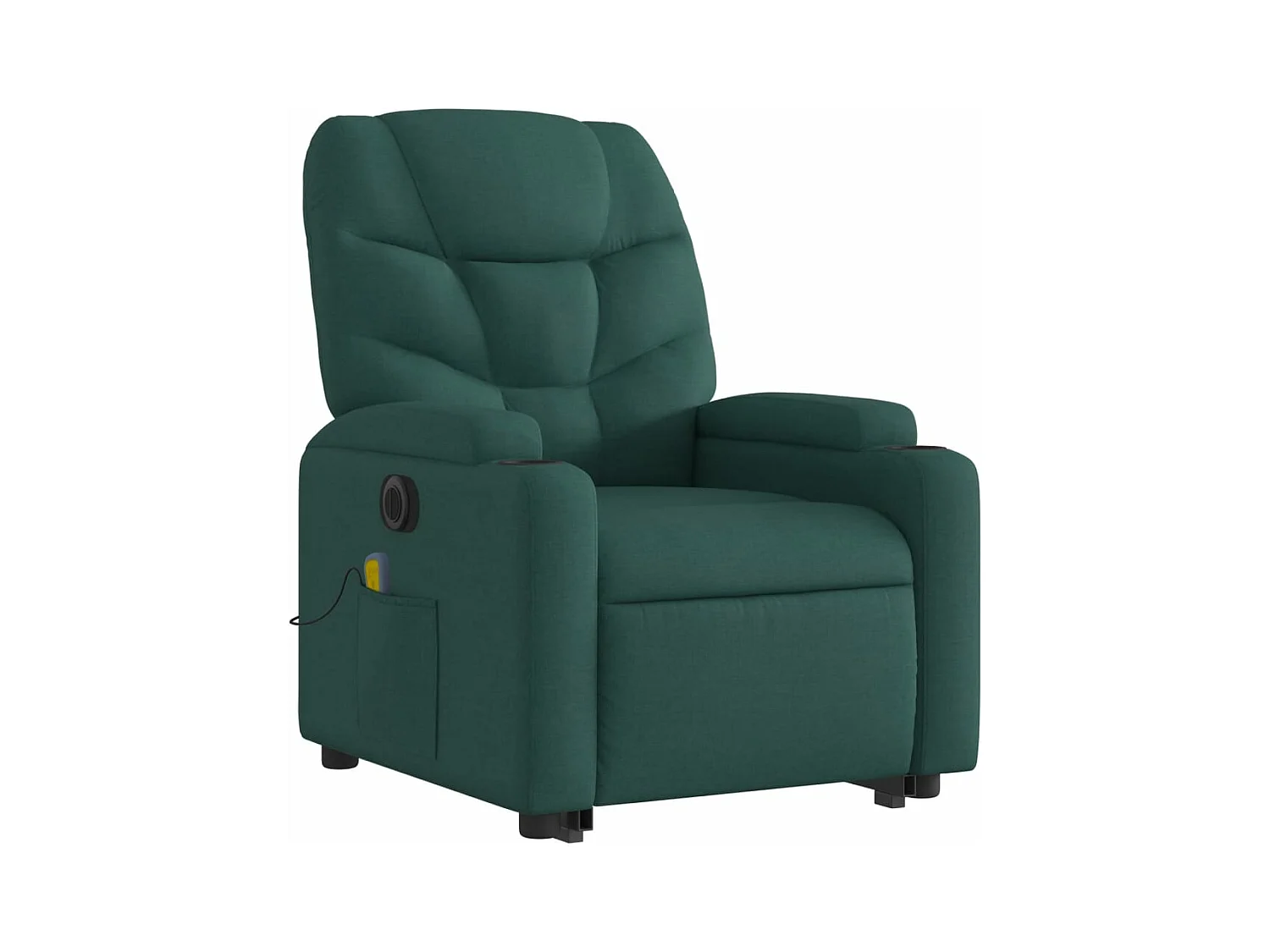 Fauteuil inclinable de massage électrique Vert foncé Tissu