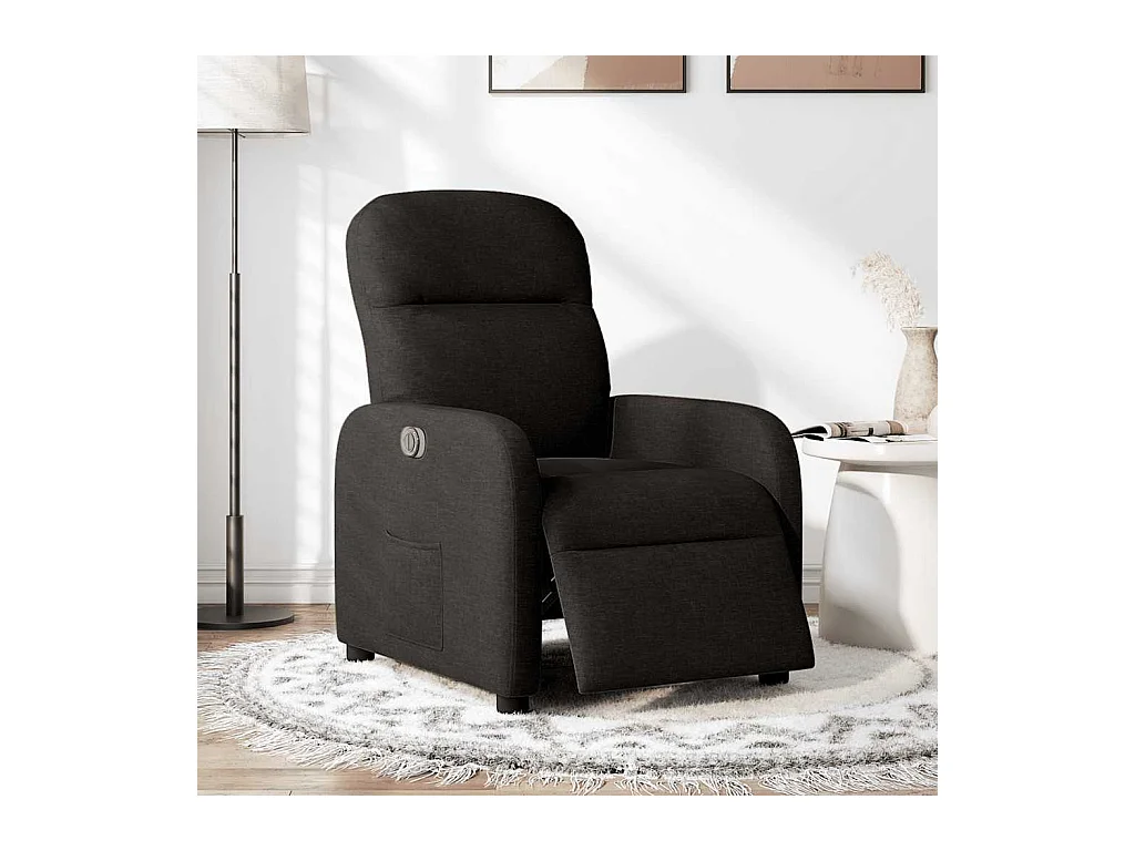 Fauteuil inclinable électrique Noir Tissu