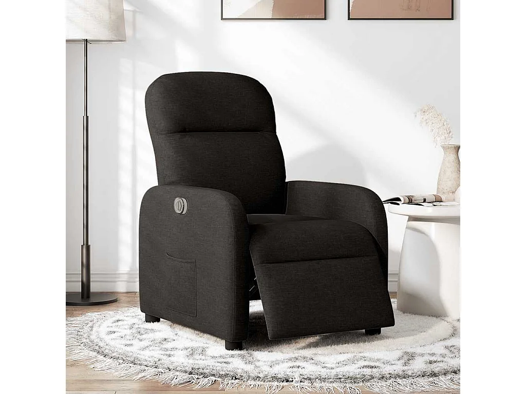 Fauteuil inclinable électrique Noir Tissu