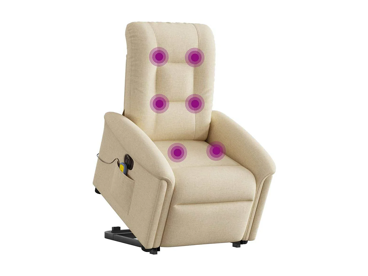Poltrona reclinabile per massaggio elettrico in tessuto color crema
