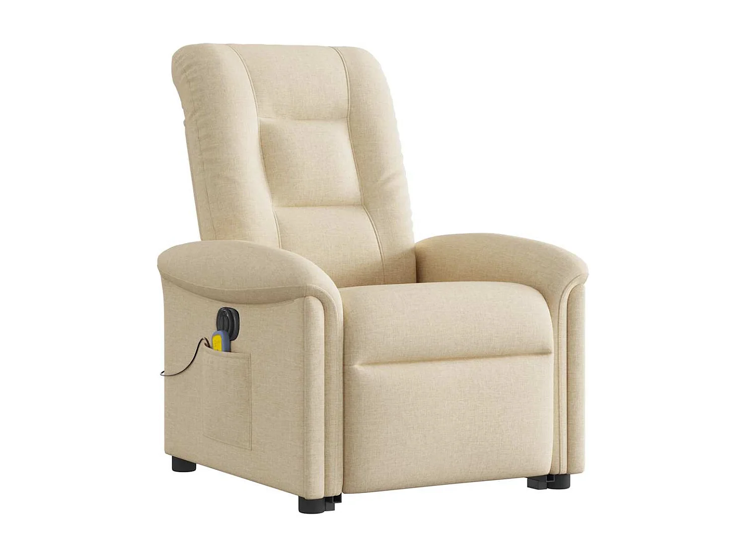 Poltrona reclinabile per massaggio elettrico in tessuto color crema