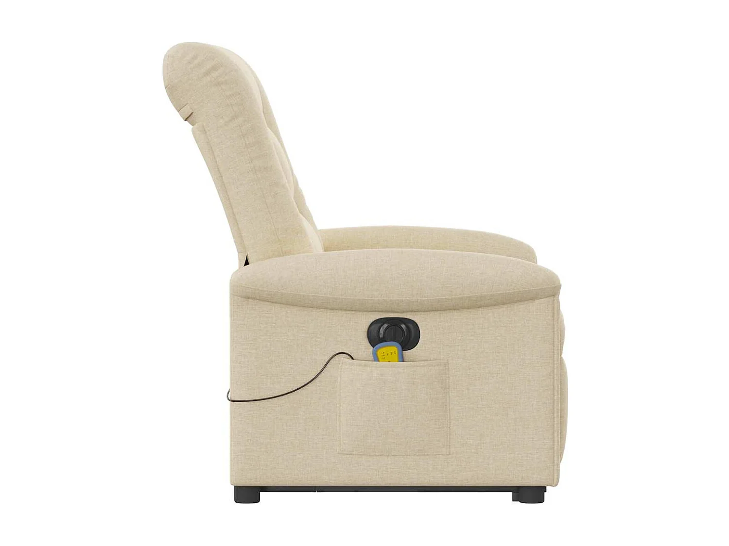 Poltrona reclinabile per massaggio elettrico in tessuto color crema