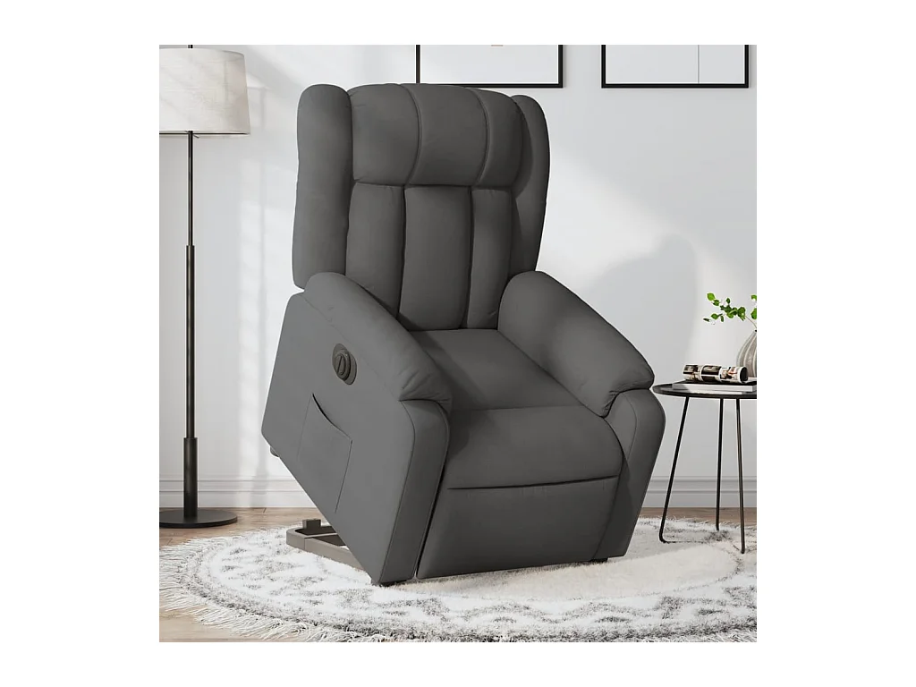 Fauteuil inclinable électrique gris foncé tissu