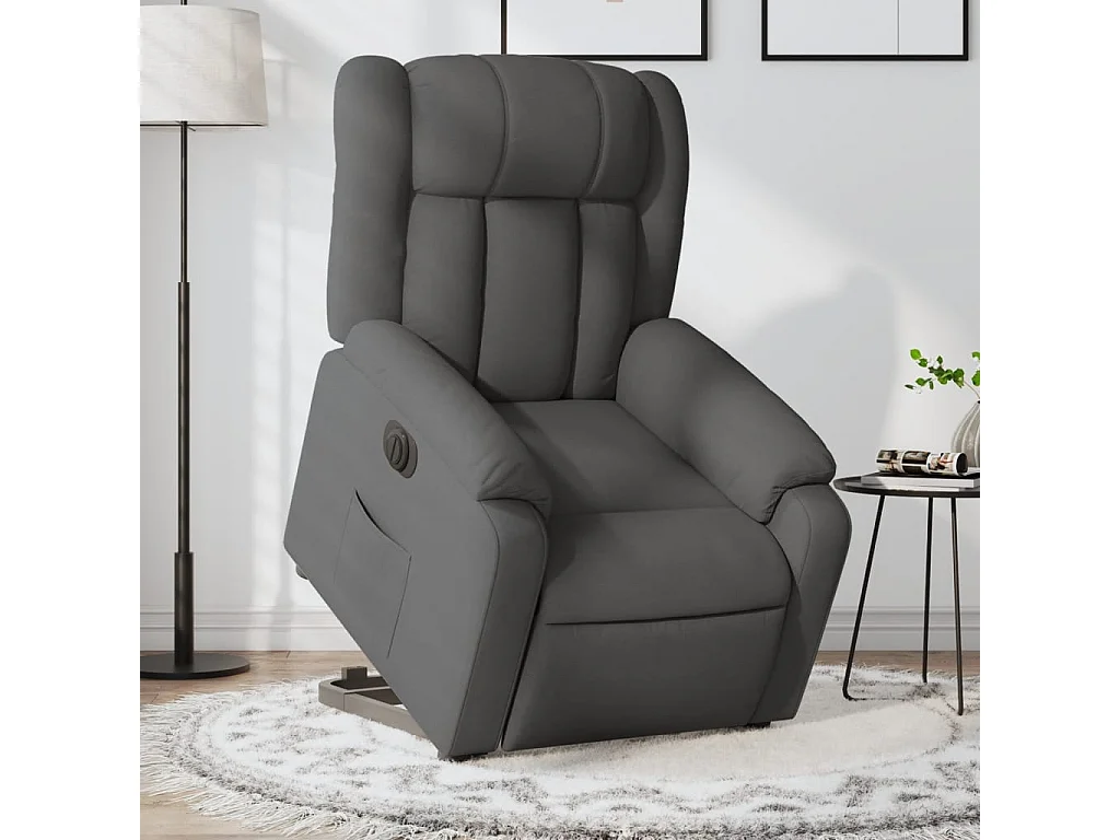 Fauteuil inclinable électrique gris foncé tissu
